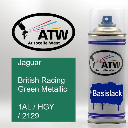 Jaguar, British Racing Green Metallic, 1AL / HGY / 2129: 400ml Sprühdose, von ATW Autoteile West.